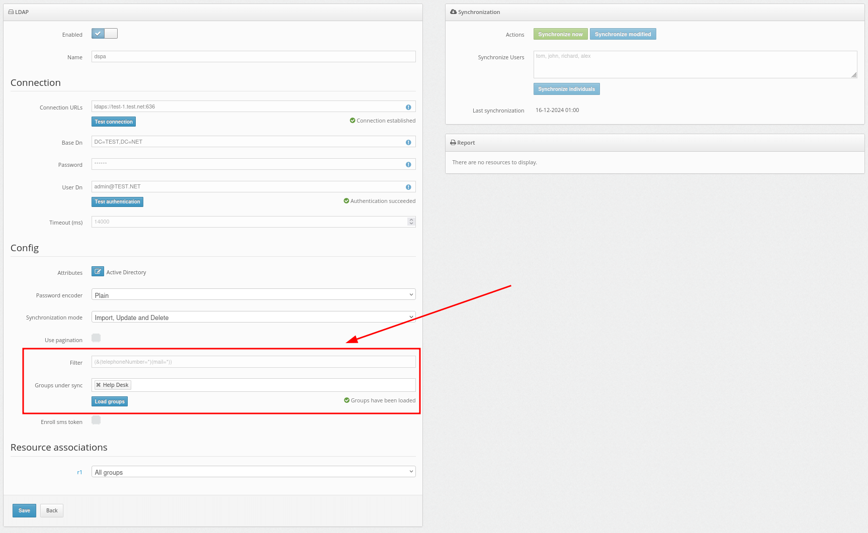 How to enable Protectimus on-premise platform users synchronization with your user directory - Set up filters