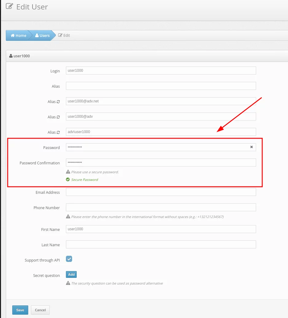 Protectimus DSPA setup - How to add users passwords manually - step 2