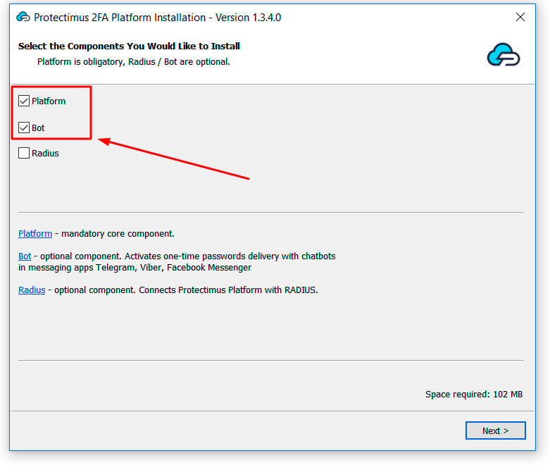 Ensure that you check the Bot box during the installation process