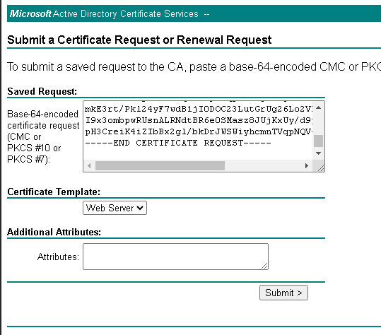 Advanced Certificate Request