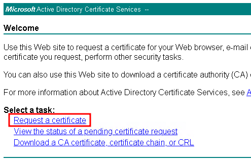 Request a Certificate